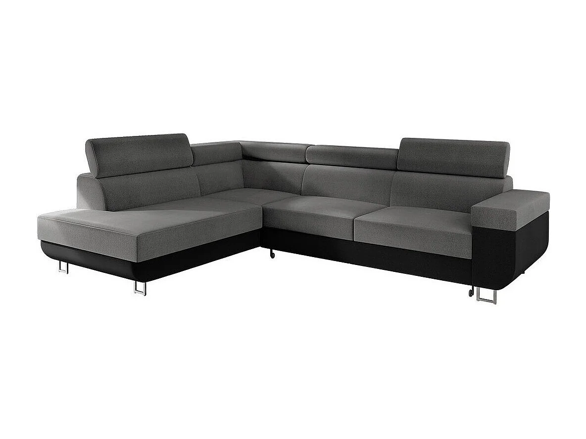 Canapé d'angle Comfivo 306, Gris, Disponible, 253x188x71cm