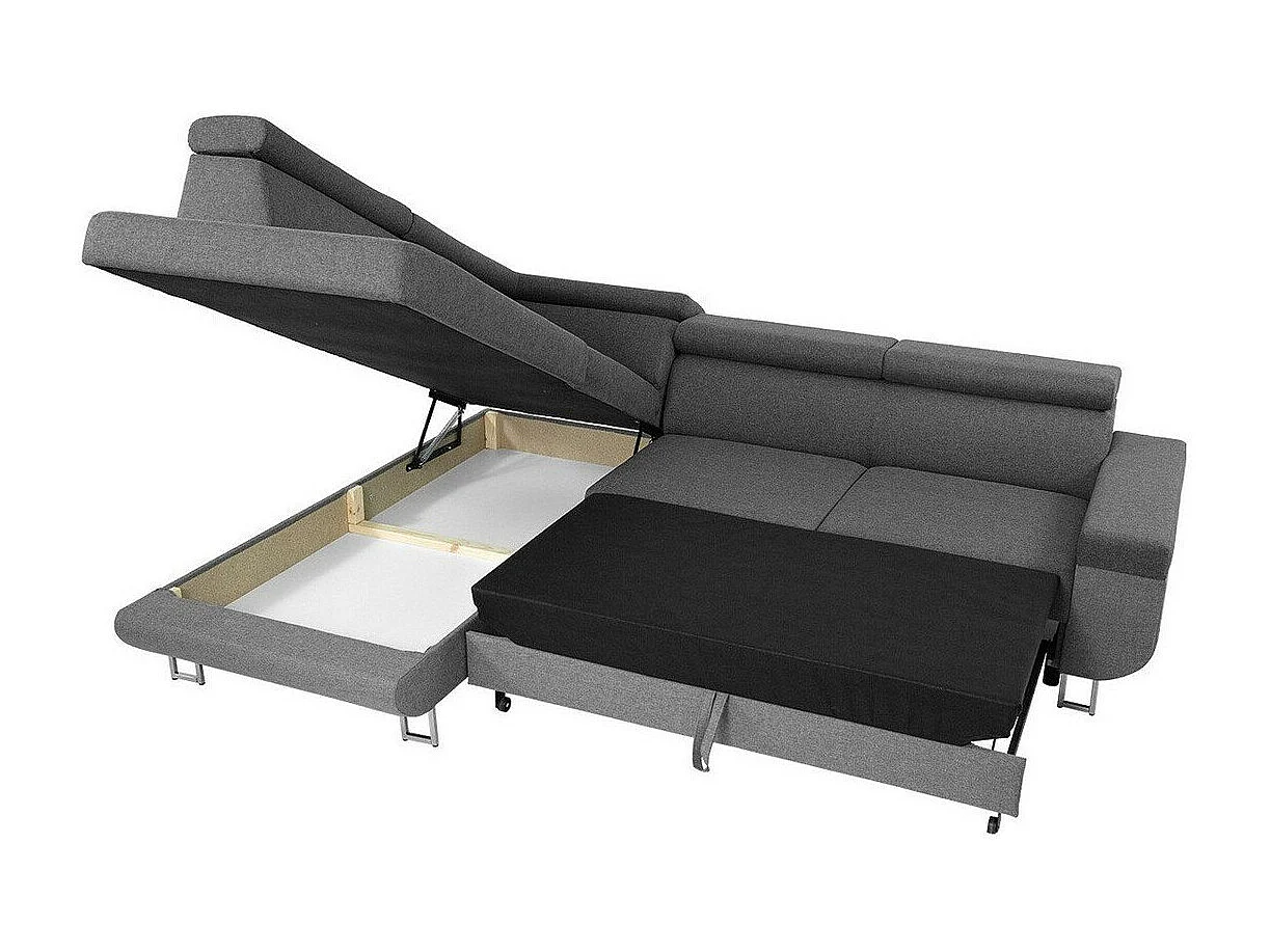 Canapé d'angle Comfivo 306, Gris, Disponible, 253x188x71cm