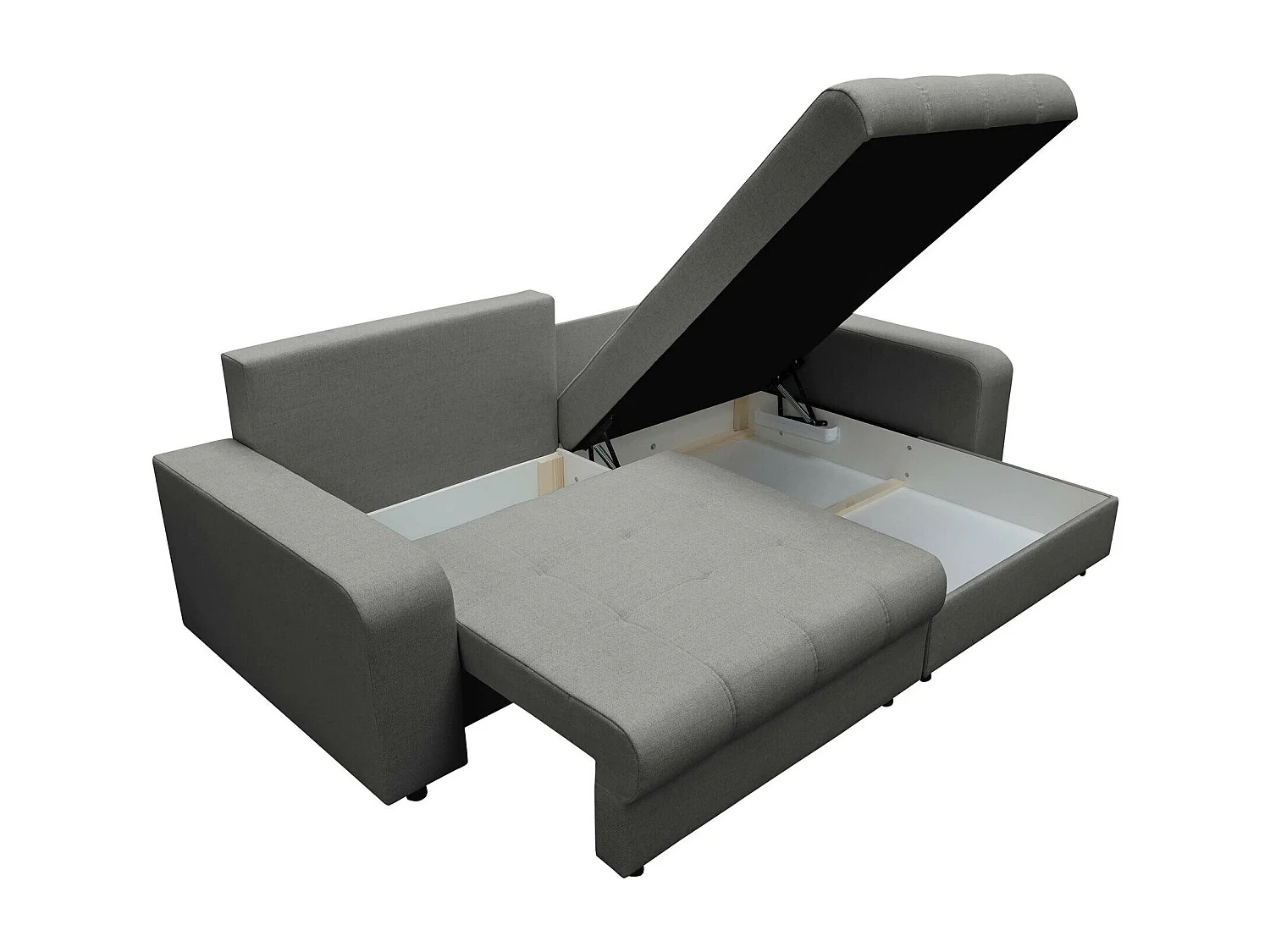 Canapé d'angle Sanford 102, Gris, Disponible, 250x166x94cm