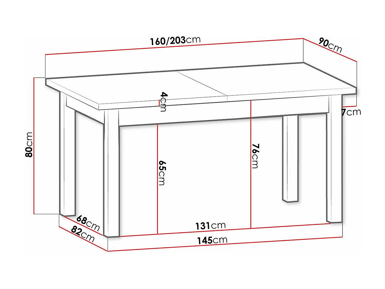 Table Ferdore 115, Pin Anderson|Chêne de Lefkas, 80x90x160cm, Disponible, Stratifié, Bois