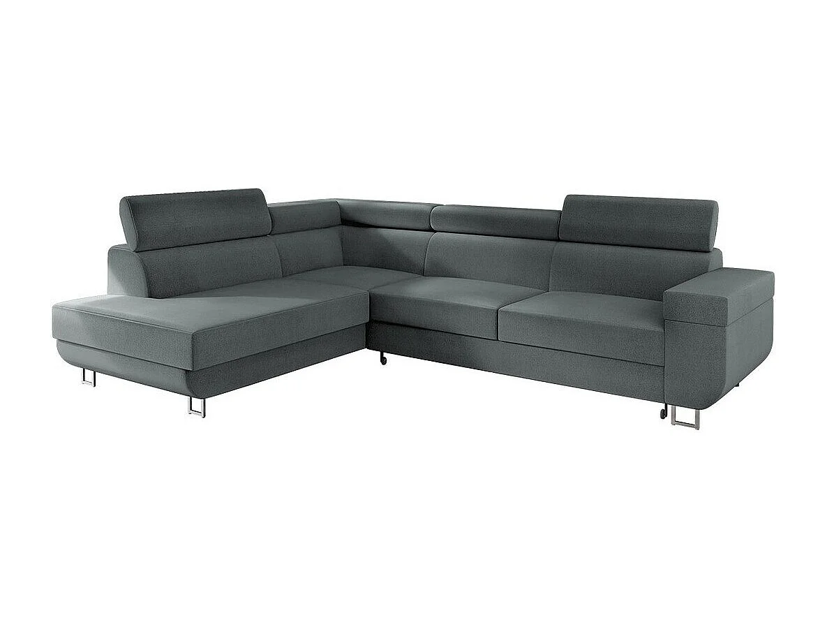 Canapé d'angle Comfivo 306, Gris, Disponible, 253x188x71cm