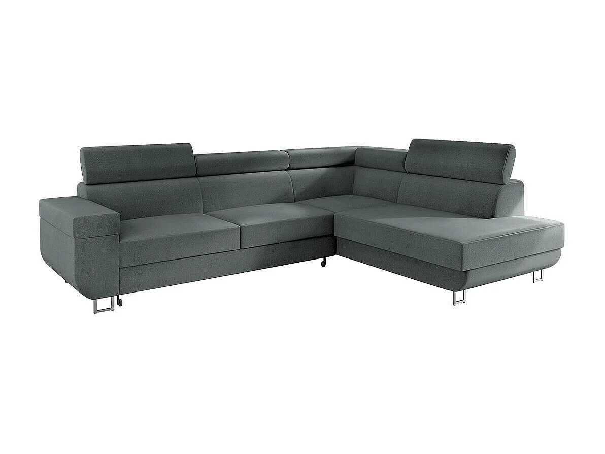 Canapé d'angle Comfivo 306, Gris, Disponible, 253x188x71cm