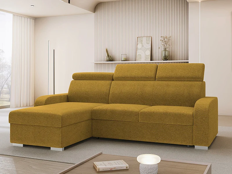 Canapé d'angle Etrcala 100, Jaune, Disponible, 235x170x85cm