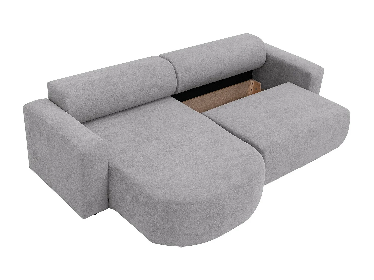 Canapé d'angle Comfivo 413, Gris, Disponible, 252x150x70cm