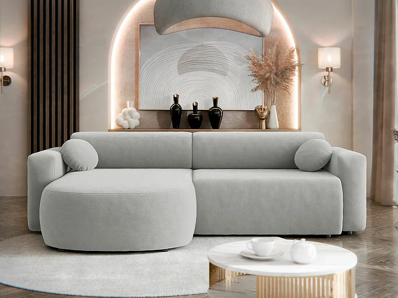 Canapé d'angle Comfivo 413, Gris, Disponible, 252x150x70cm