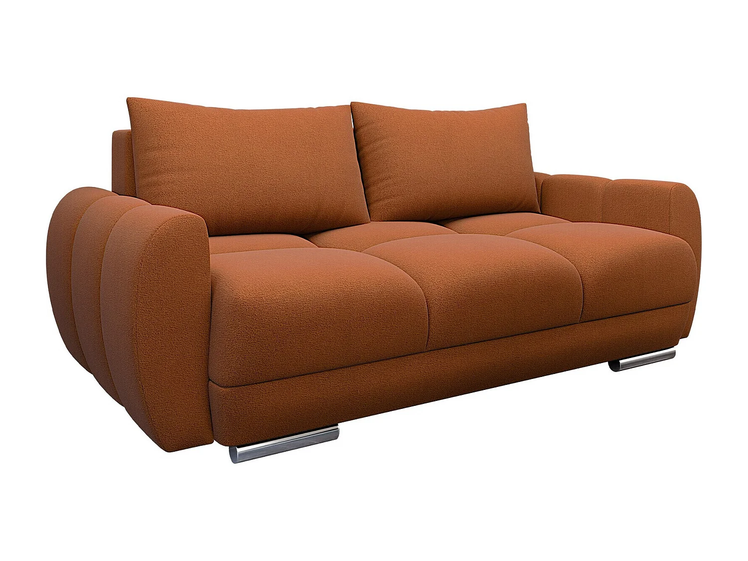 Canapé Camden 102, Rouge, 186x97x89cm, Tissu, Pieds: Plastique