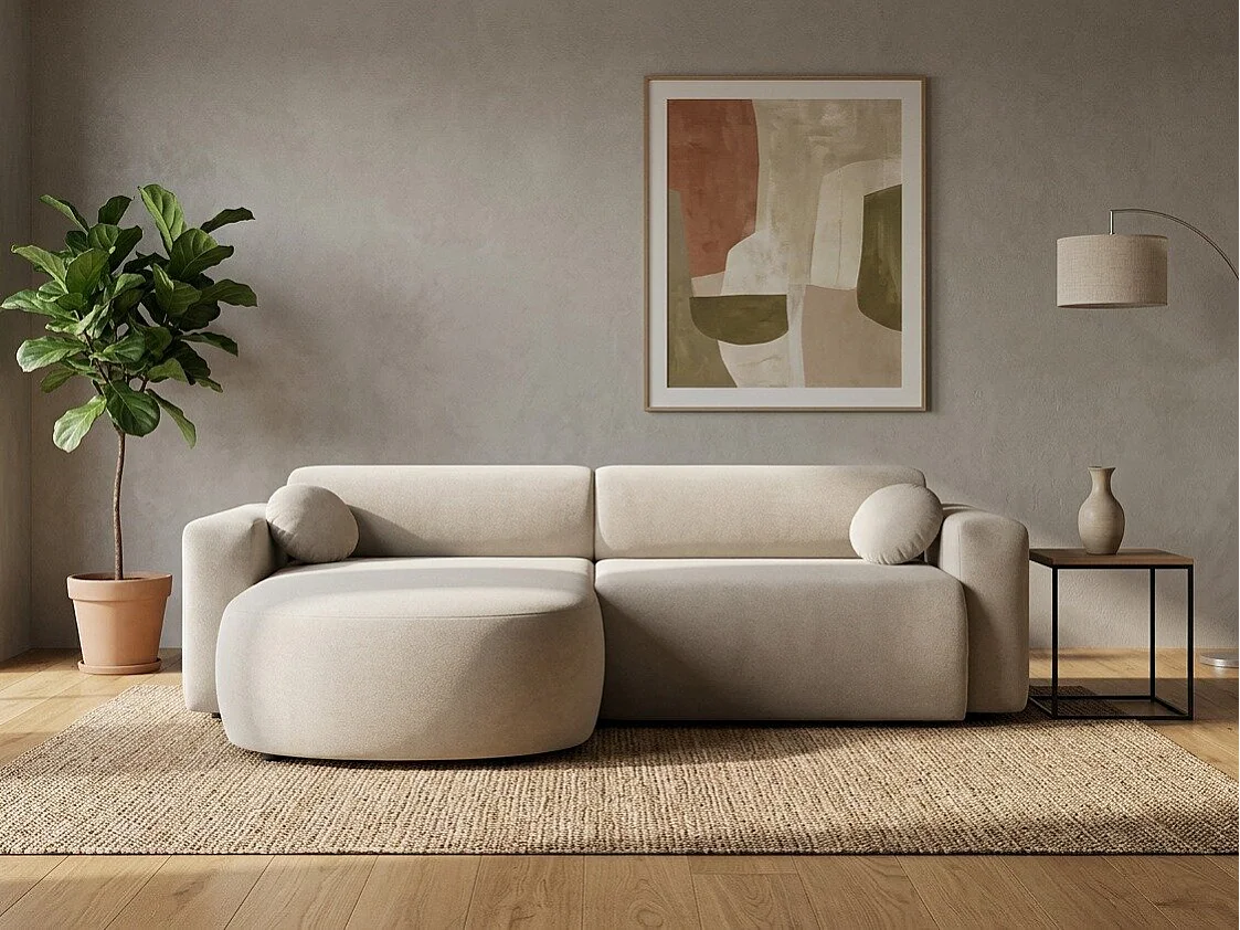 Canapé d'angle Comfivo Corus, Brun clair, Disponible, 252x150x70cm