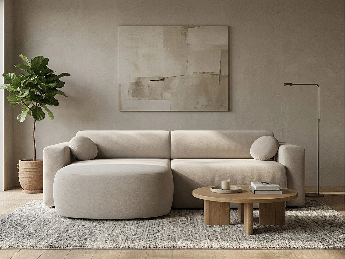 Canapé d'angle Comfivo Corus, Brun clair, Disponible, 252x150x70cm