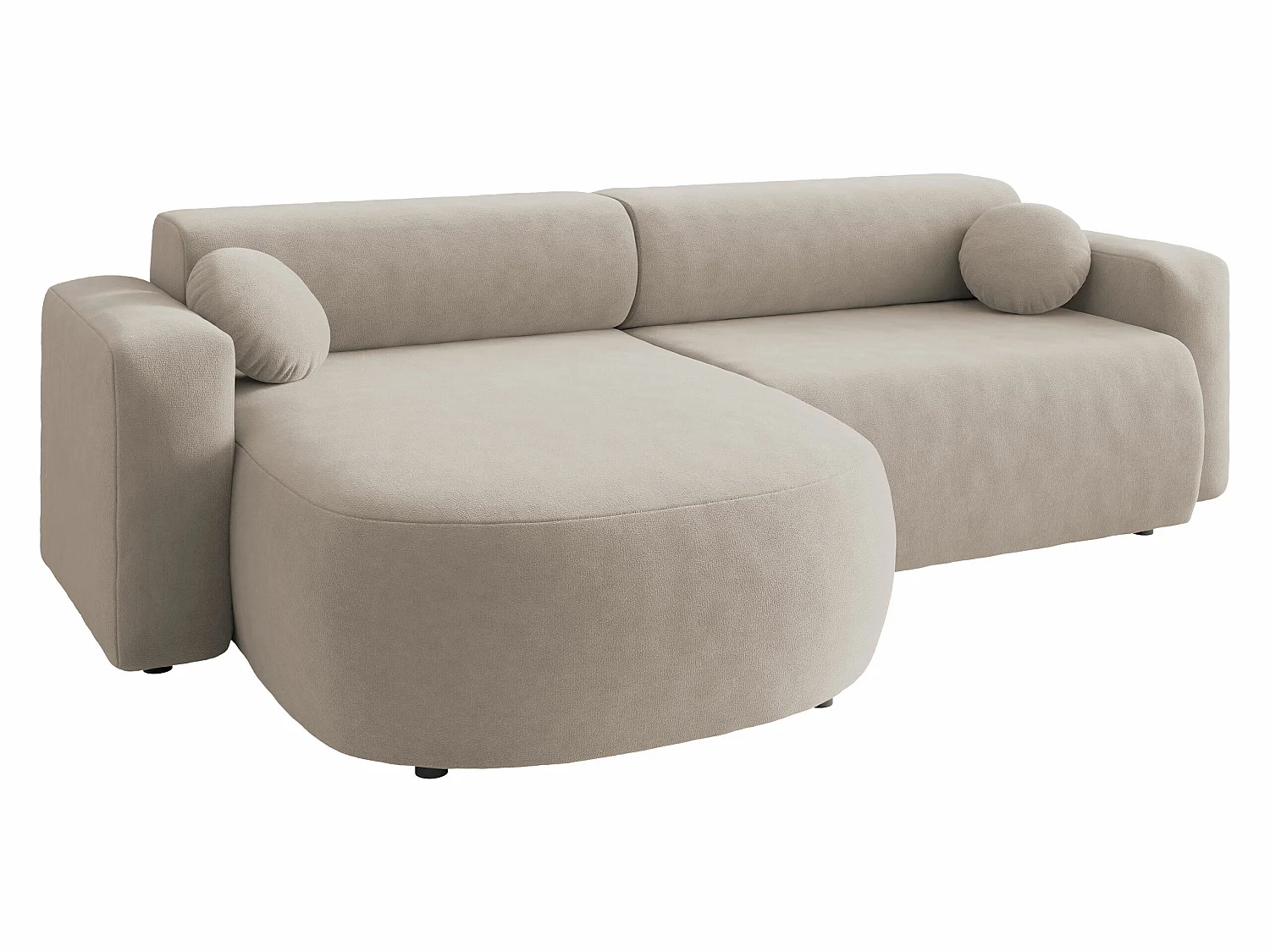 Canapé d'angle Comfivo Corus, Brun clair, Fonction de couchage