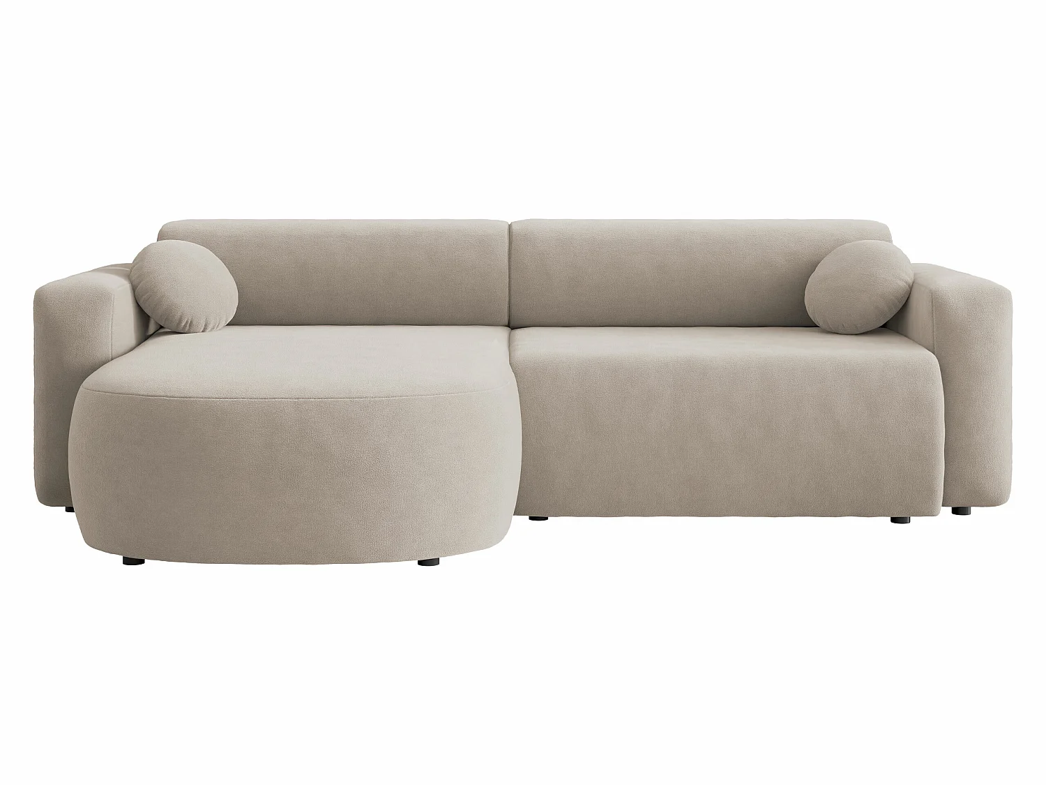 Canapé d'angle Comfivo Corus, Brun clair, Fonction de couchage