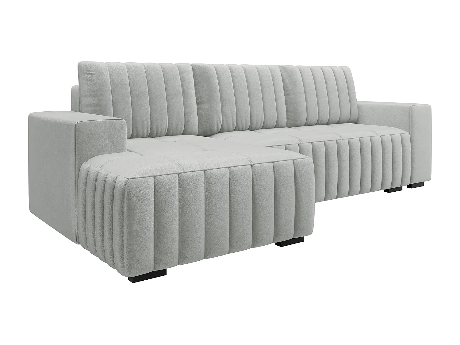 Canapé d'angle Columbus 154, Gris, Disponible, 240x140x85cm
