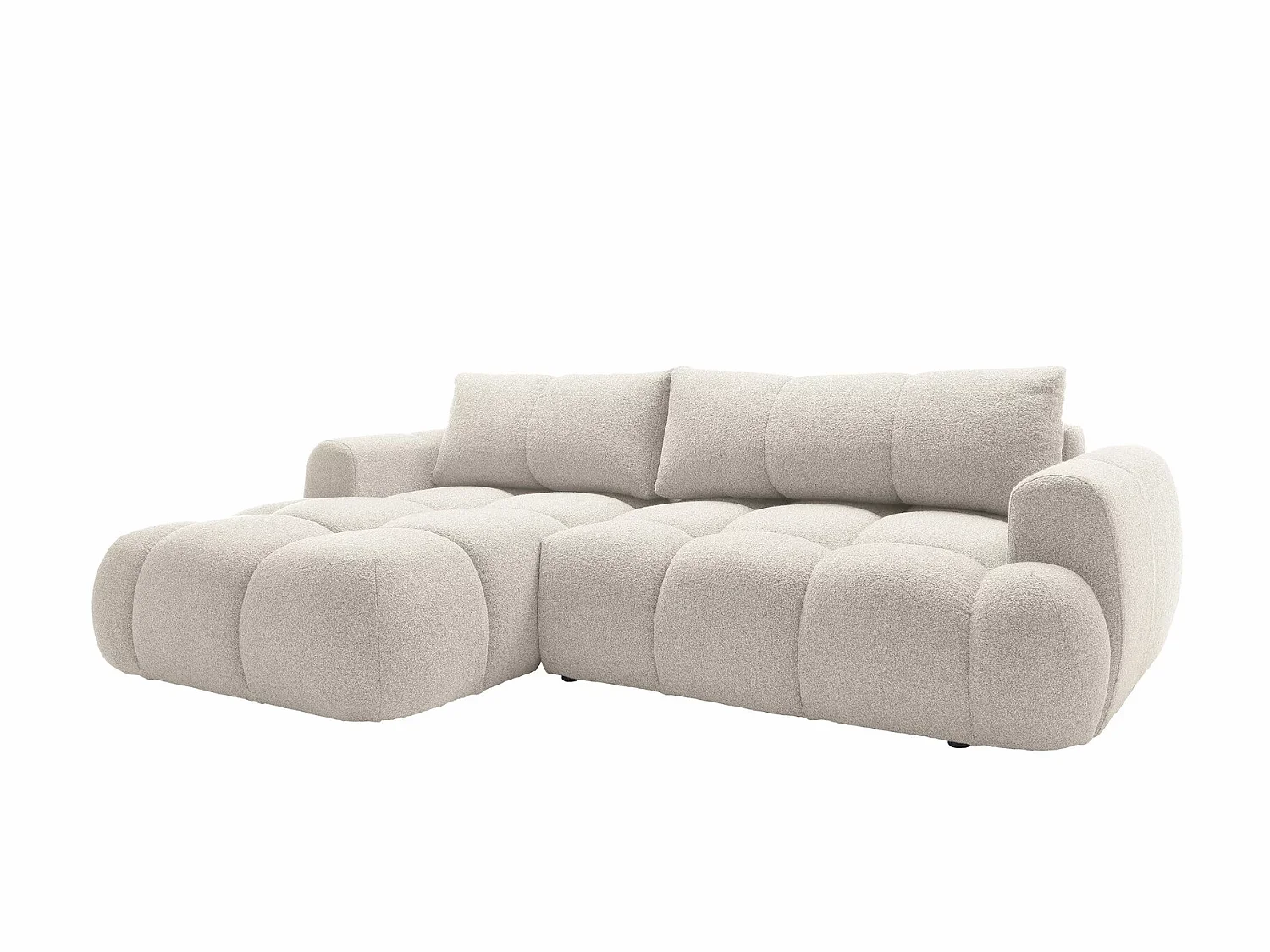Sofá rinconero TrendyNest Ansera I, Crema, Función de descanso