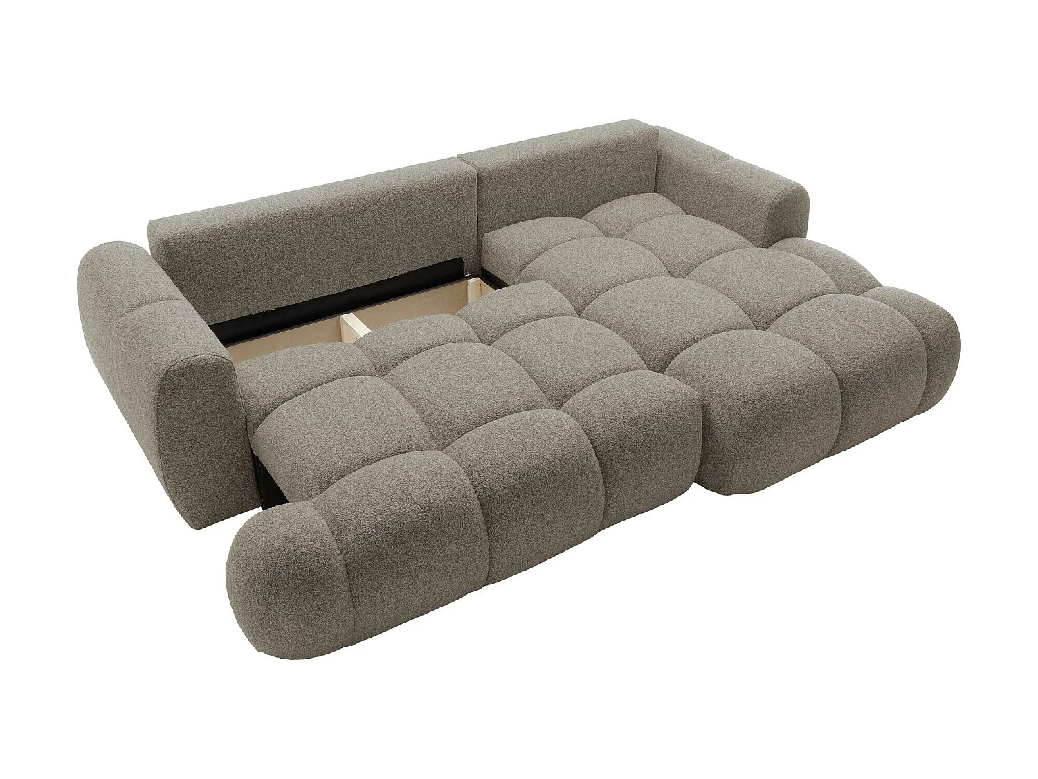 Sofá rinconero TrendyNest Ansera I, Crema, Función de descanso