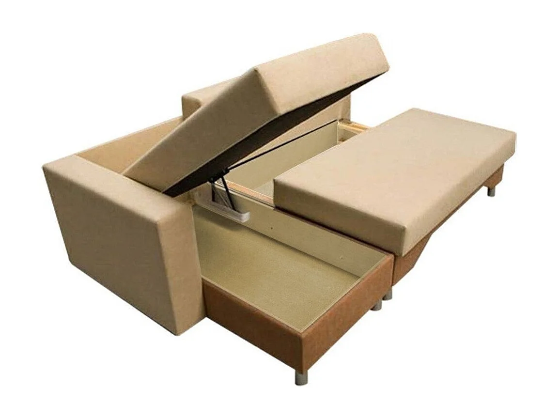 Canapé d'angle Akron 100, Bleu, Disponible, 215x133x95cm