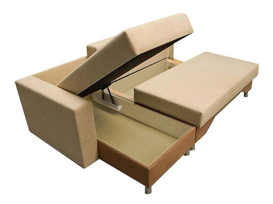 Canapé d'angle 3 places en tissu bleu AKRON 215x133x95 cm