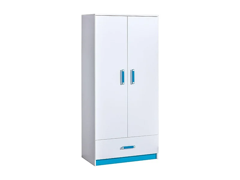 Armoire Sorviru 103, Turquoise|Blanc, 189x90x50cm, Portes d'armoire: Avec des charnières