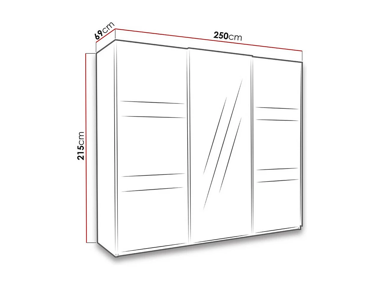 Armoire Fivelbo 110, Chêne du Monastery|Noir brillant, 215x250x69cm, Nombre d'étagères: 9