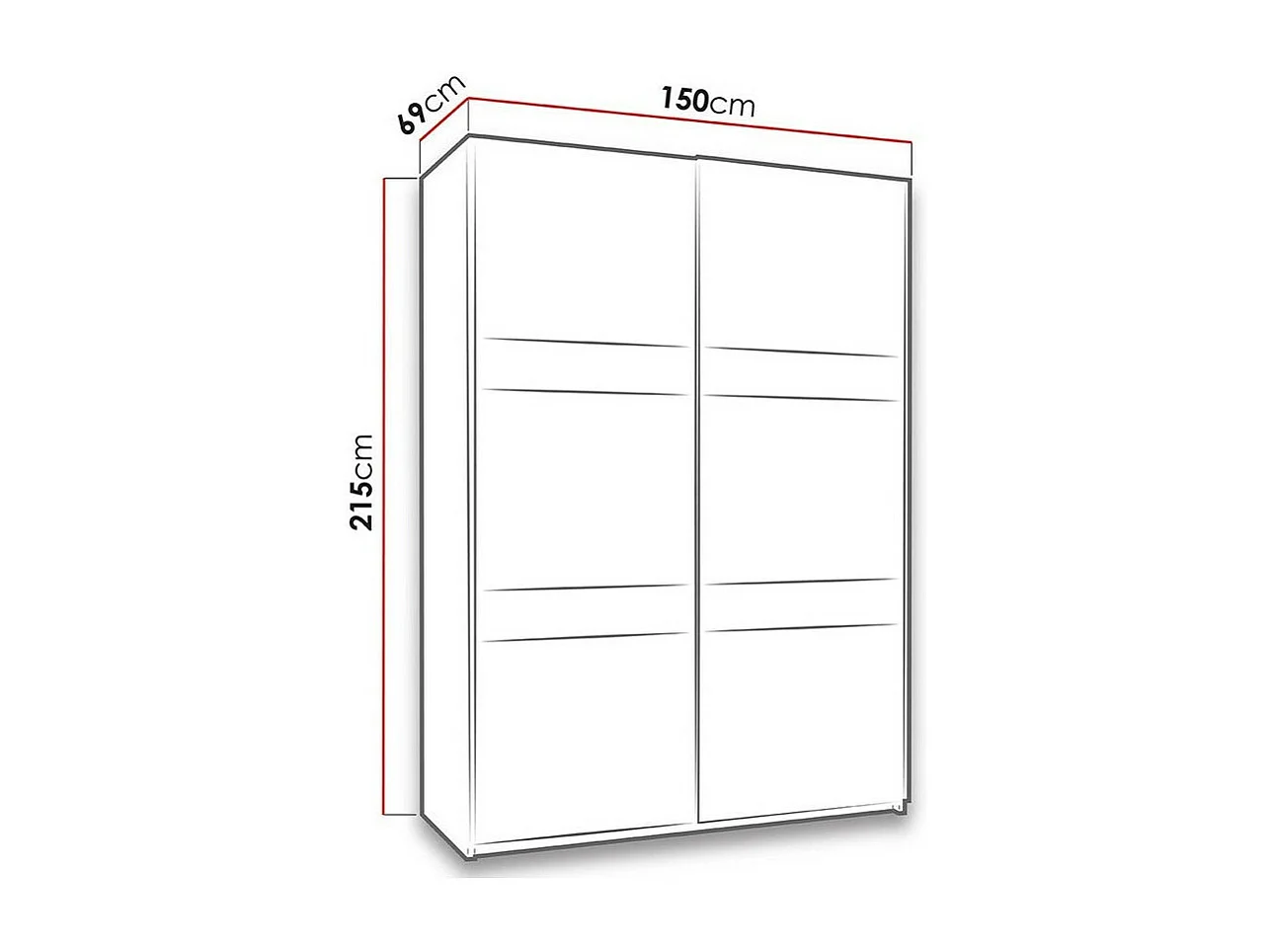 Armoire Fivelbo 109, Noir brillant|Chêne du Monastery, 215x150x69cm, Nombre d'étagères: 5