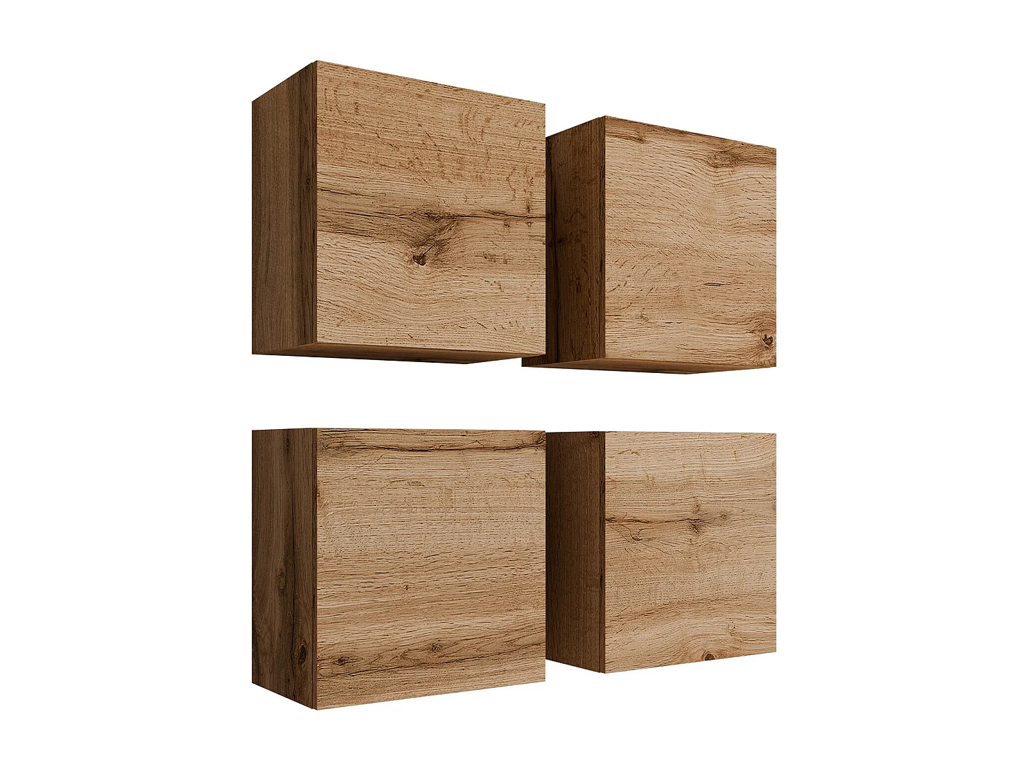 Ensemble d'armoires Vilrin, Chêne wotan, 100x100x30cm, Stratifié|MDF