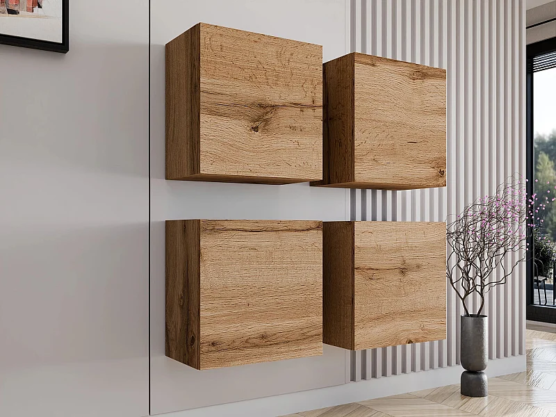 Ensemble d'armoires Vilrin, Chêne wotan, 100x100x30cm, MDF|Stratifié