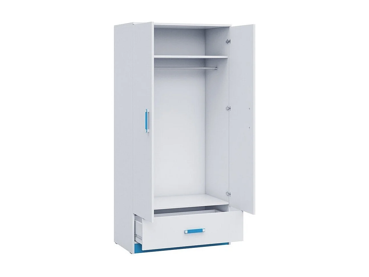 Armoire Sorviru 103, Blanc|Rose, 189x90x50cm, Portes d'armoire: Avec des charnières