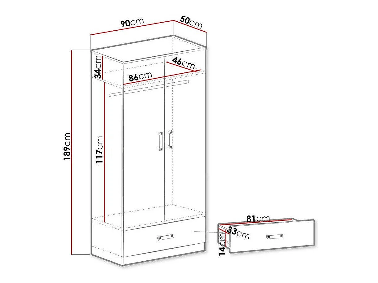 Armoire Sorviru 103, Nombre d'étagères: 1, 19x9x5cm
