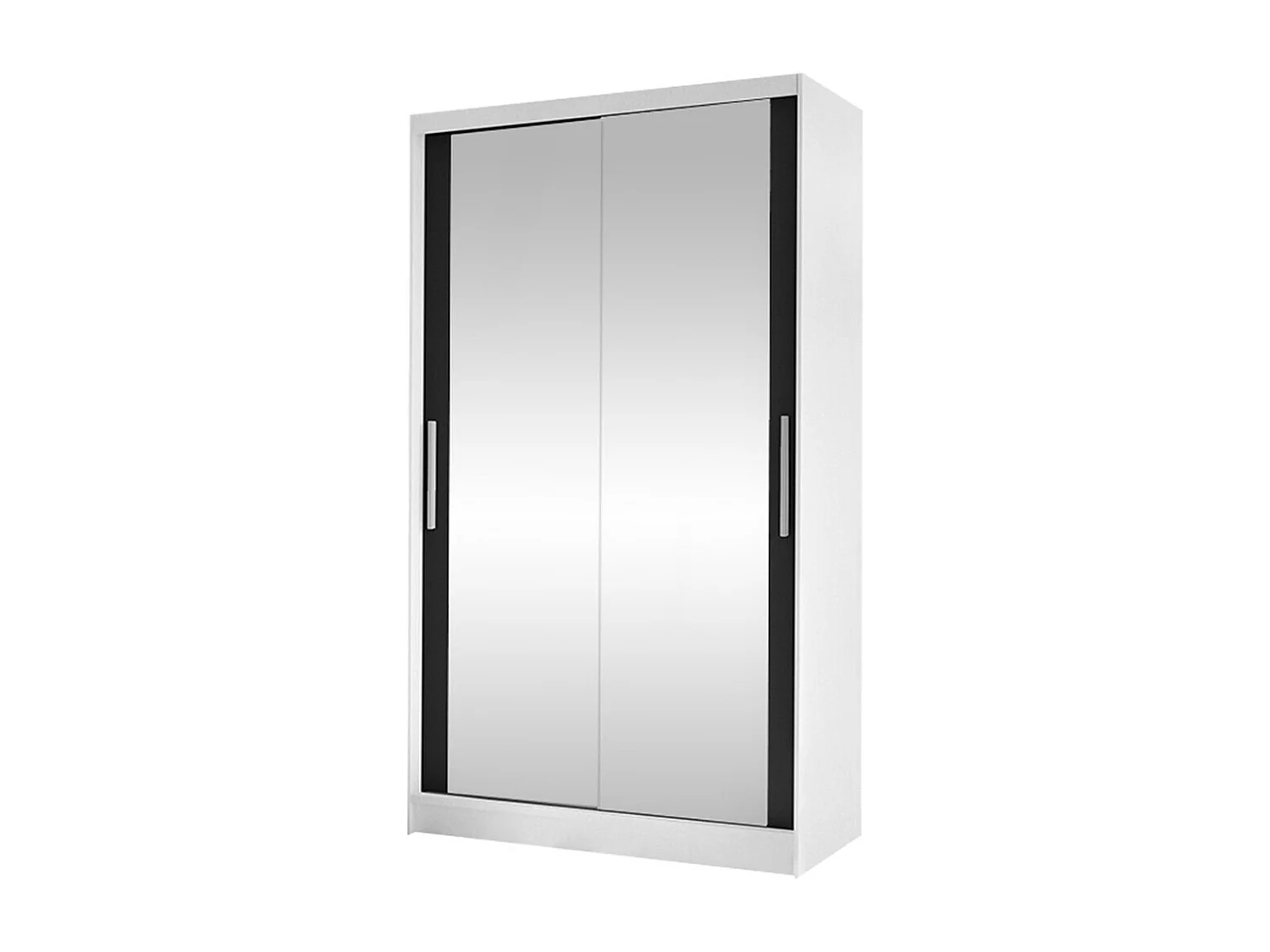 Armoire Closico 165, Noir|Blanc, 200x100x58cm, Portes d'armoire: Coulissantes