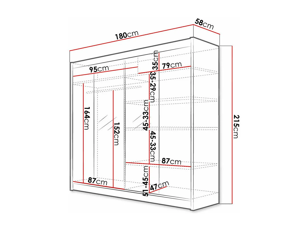 Armoire Closico Cavaris II, Blanc|Chêne Artisan, 215x180x58cm, Nombre d'étagères: 5