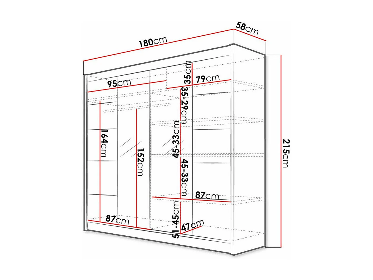 Armoire Closico 154, Chêne Artisan|Noir, 215x180x58cm, Portes d'armoire: Coulissantes
