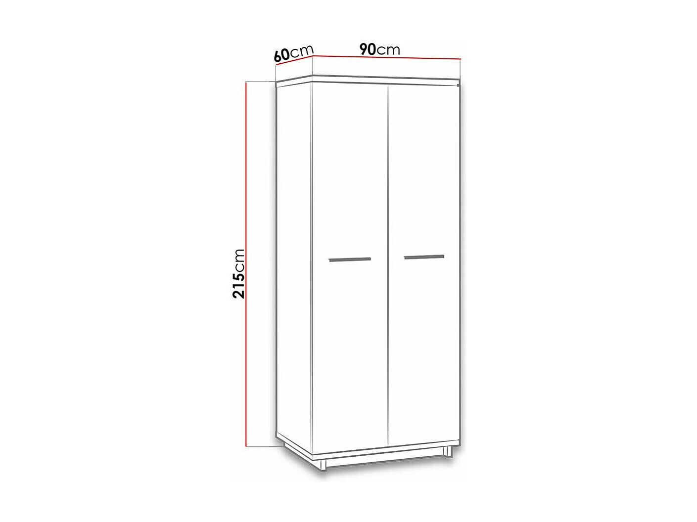 Armoire Morlira 107, Noir mat|Chêne Artisan, 215x90x60cm, Nombre d'étagères: 5