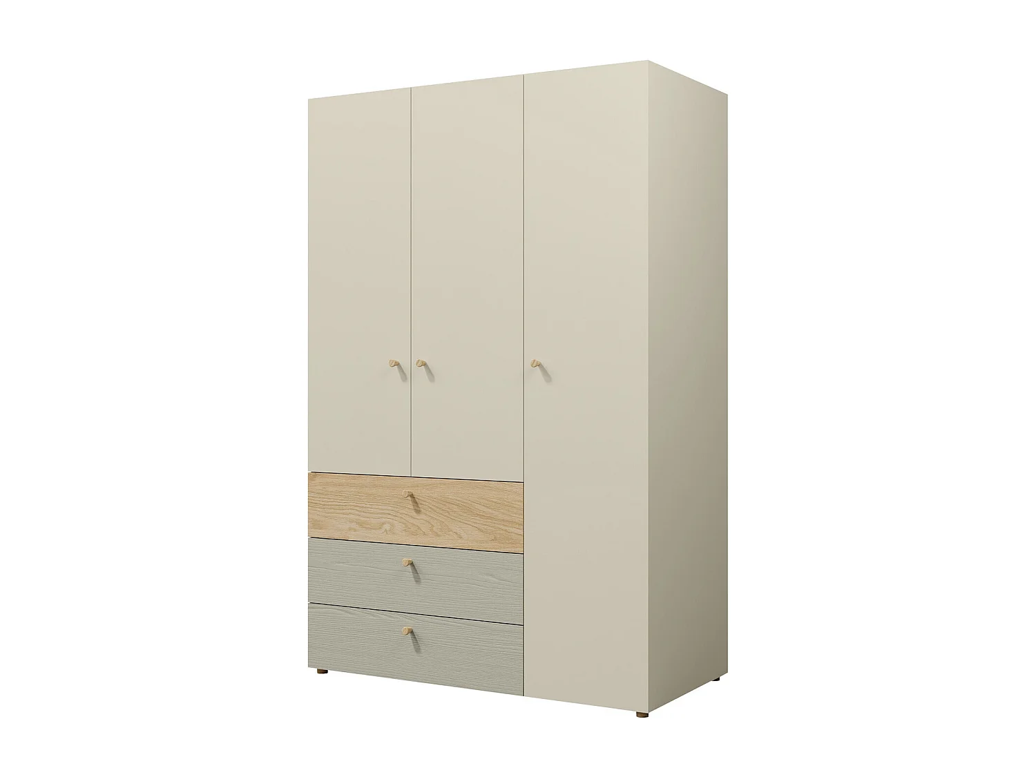Armoire Domcali 100, Chêne|Gris|Beige, 185x120x60cm