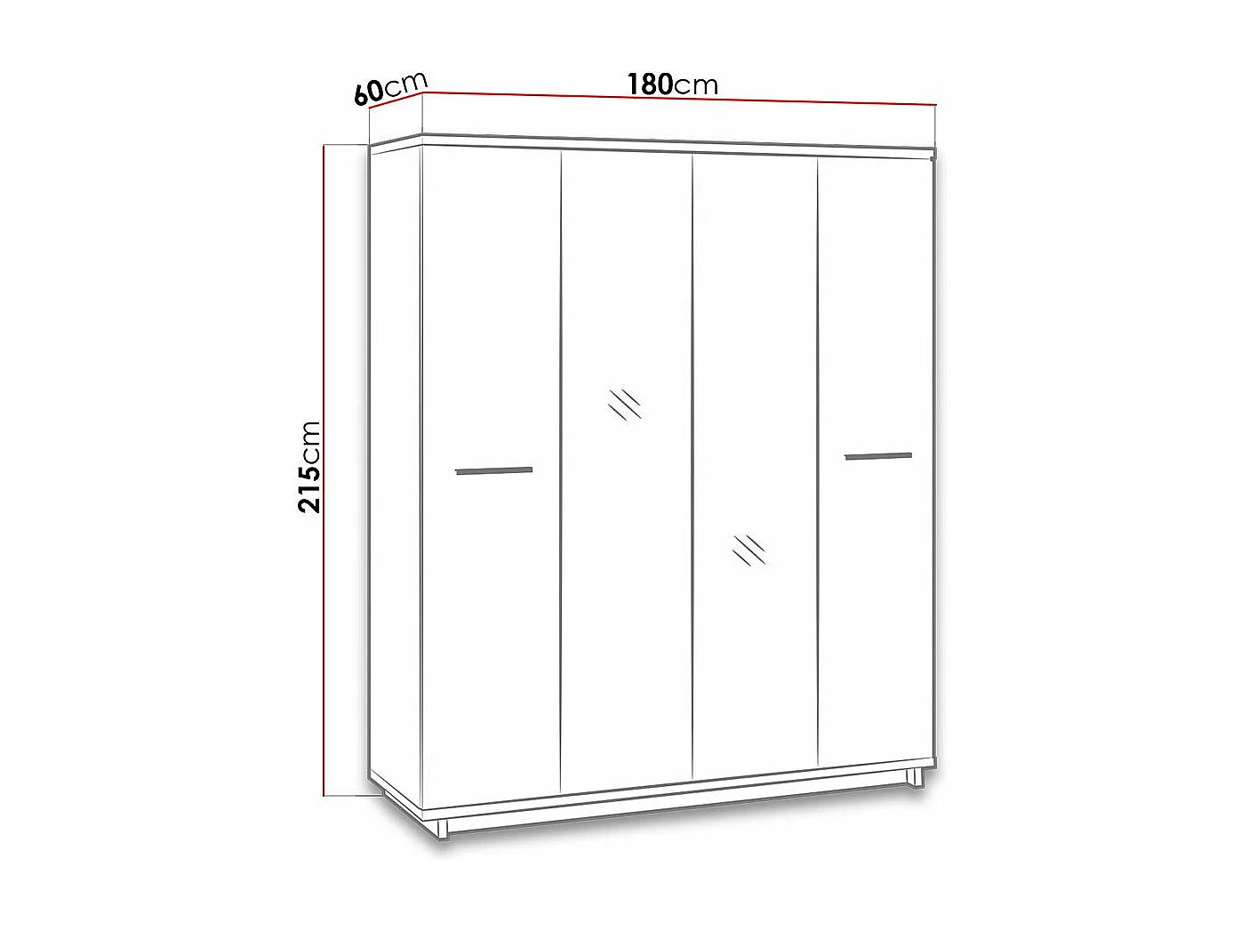 Armoire Morlira 108, Chêne Artisan|Noir mat, 215x180x60cm, Nombre d'étagères: 7