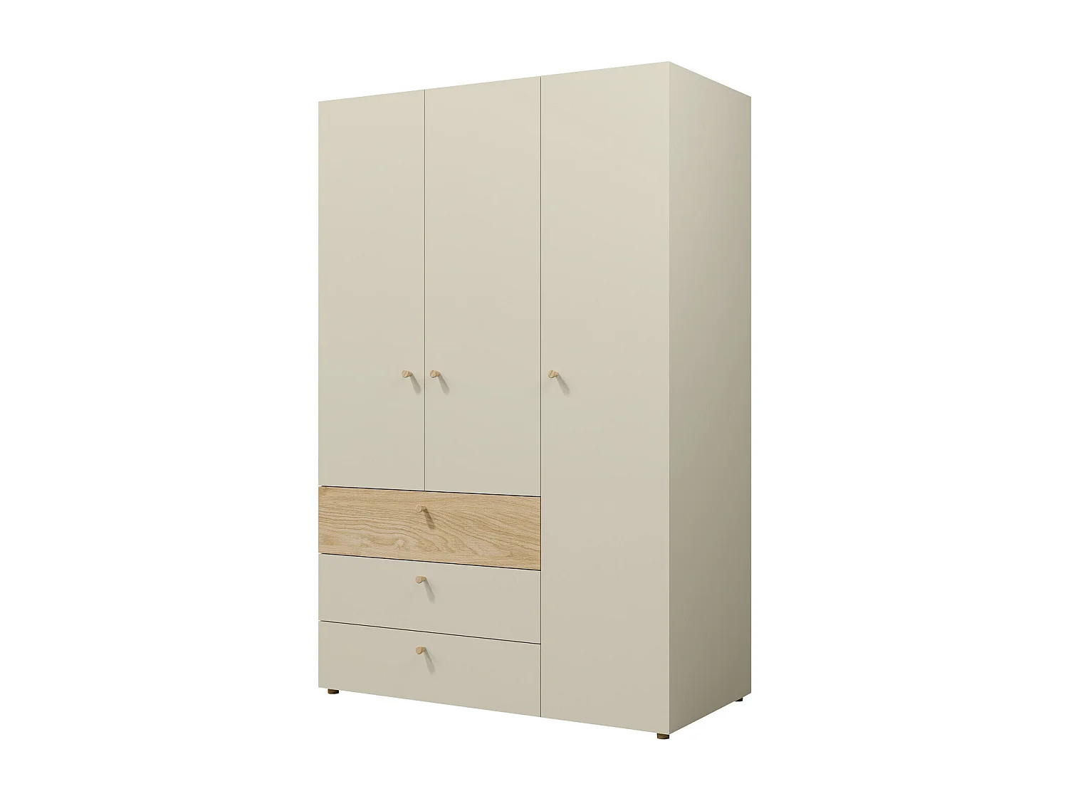 Armoire Domcali 100, Beige|Chêne, 185x120x60cm, Portes d'armoire: Avec des charnières