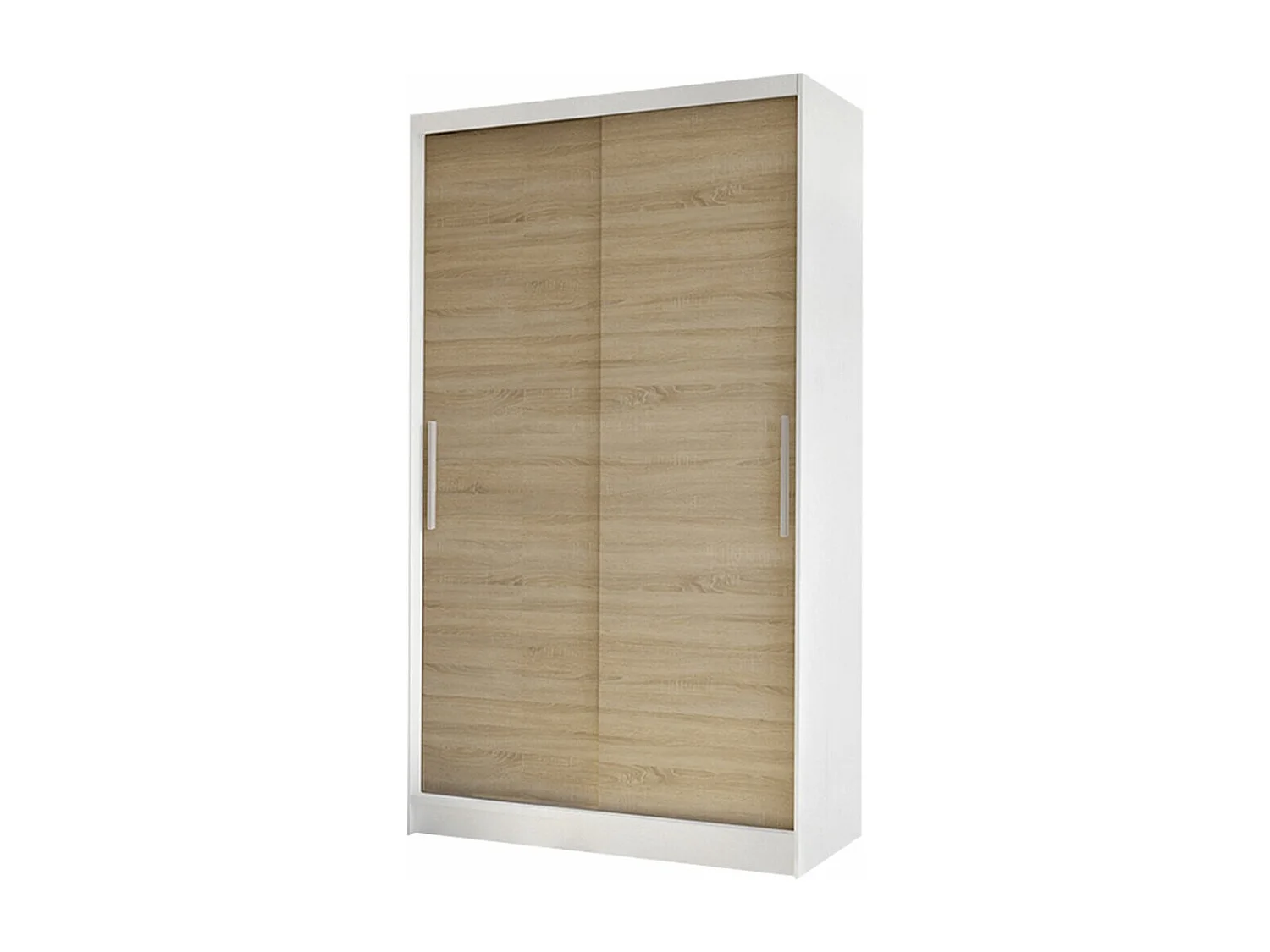 Armoire Closico 162, Sonoma chêne|Blanc, 200x100x58cm, Portes d'armoire: Coulissantes