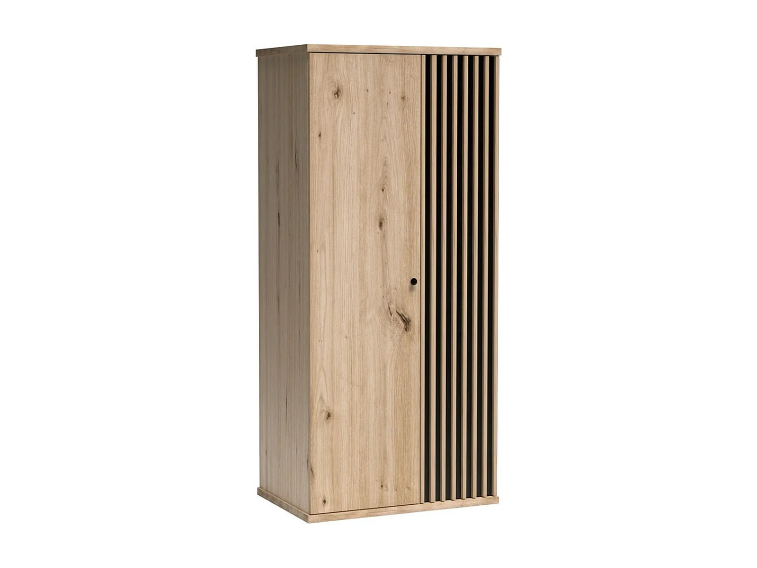 Armoire Venmava 100, Chêne Artisan|Noir, 191x86x58cm, Nombre d'étagères: 4