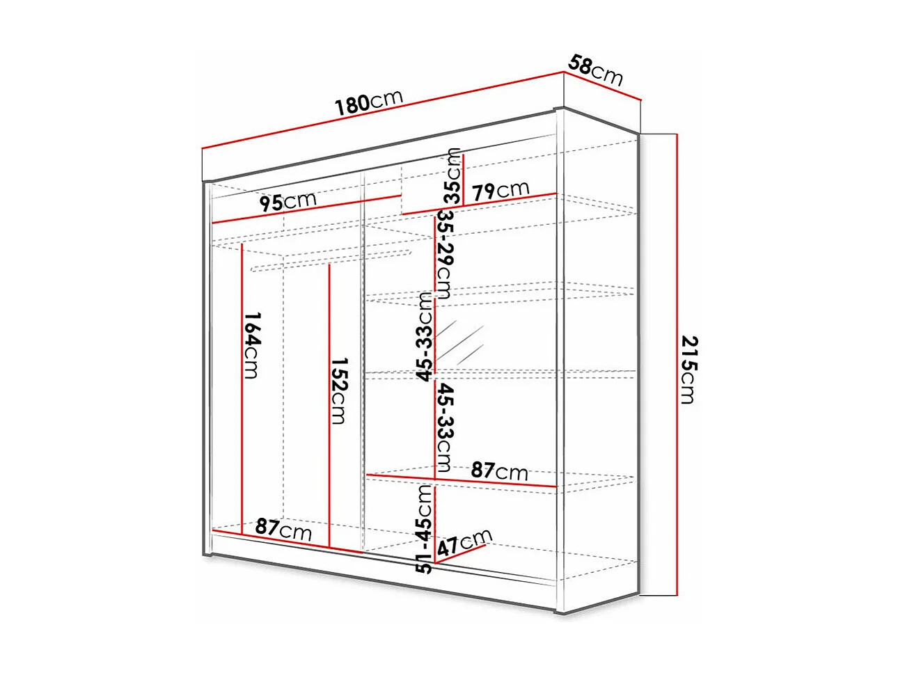 Armoire Closico 137, Chêne Artisan|Noir, 215x180x58cm, Portes d'armoire: Coulissantes