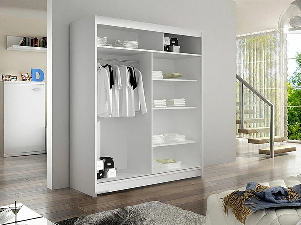 Armoire Closico 149, Chêne Artisan|Noir, 200x120x58cm, Portes d'armoire: Coulissantes