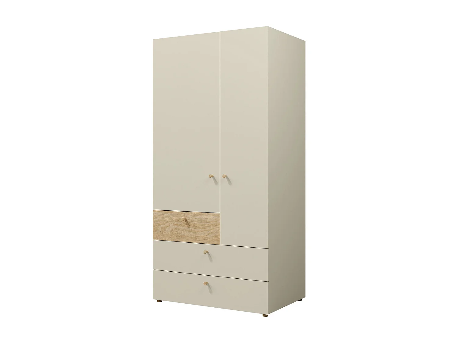 Armoire Domcali 101, Beige|Chêne, 185x90x60cm, Portes d'armoire: Avec des charnières