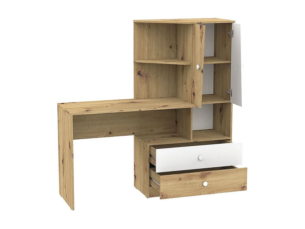 Bureau Almira 110, Avec des portes|Avec tiroirs, Le nombre de portes: 2, 82x150x50cm