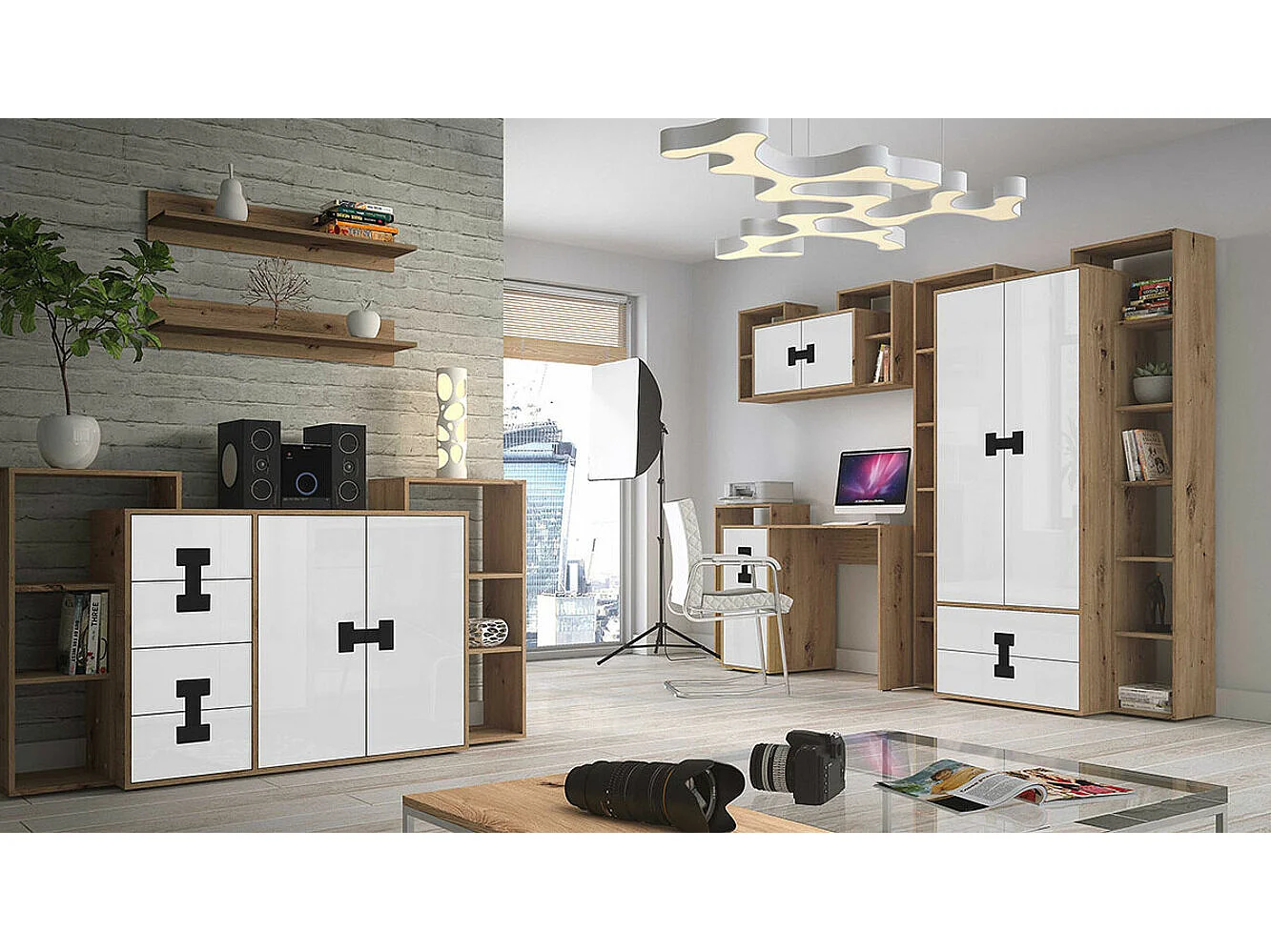 Bureau Florevi 100, Avec tiroirs|Avec des portes, Le nombre de portes: 1, 82x120x50cm