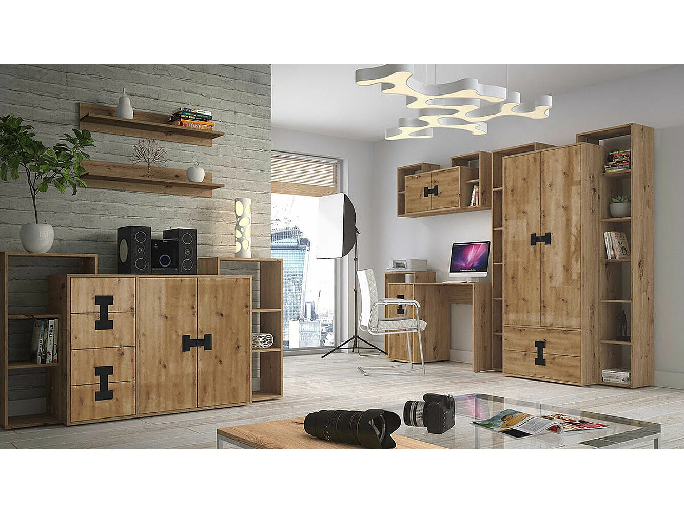 Bureau Florevi 100, Avec des portes|Avec tiroirs, Le nombre de portes: 1, 82x120x50cm