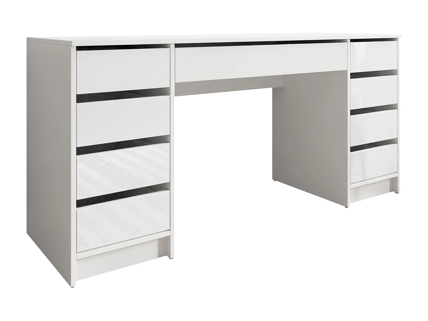 Bureau Comfivo 401, Avec tiroirs, 76x154x55cm, Blanc brillant|Blanc