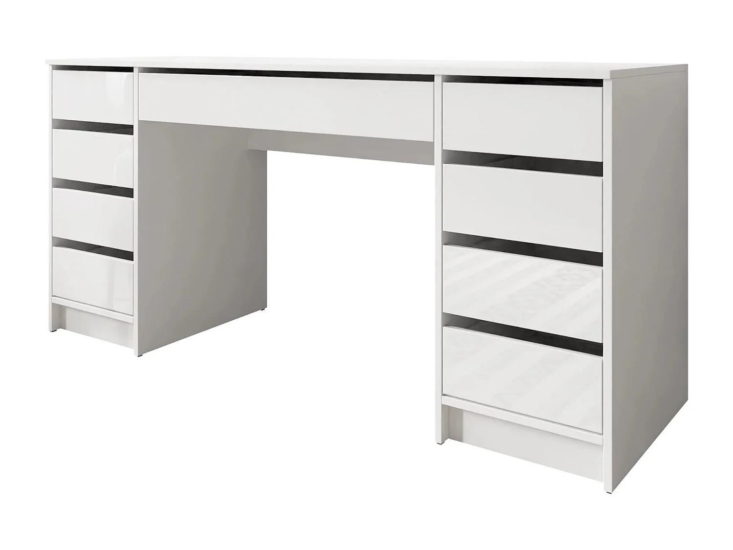 Bureau Comfivo Terros II, Avec tiroirs, 76x154x55cm, Blanc|Blanc brillant