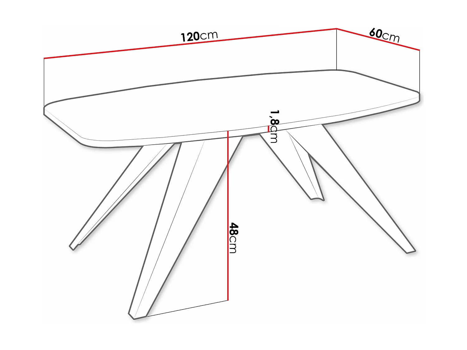 Table basse Oswego 117, Noir|Chêne doré artisanal, 48x60x120cm, Stratifié, Angulaire