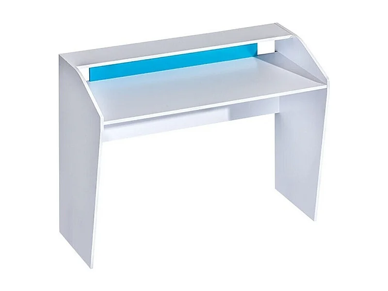 Bureau Sorviru 100, 76x120x50cm, Blanc|Turquoise