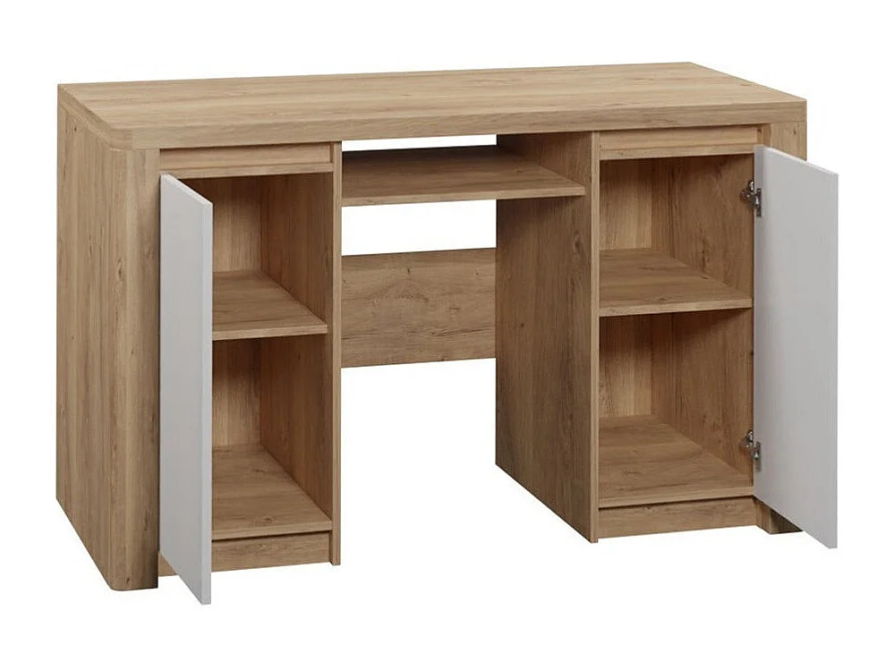 Bureau Etrmona 113, Avec des portes|Étagère à clavier, Le nombre de portes: 2, 79x130cm