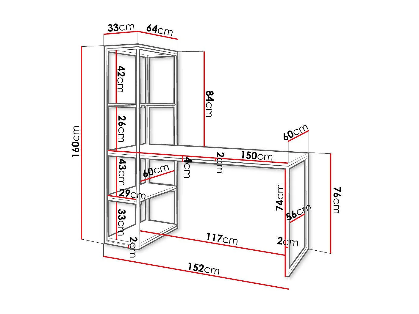 Bureau Oswego 107, 8x15x6cm