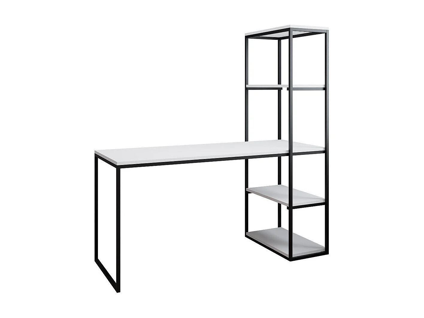 Mesa de oficina Oswego 107, 76x152x64cm, Negro|Blanco