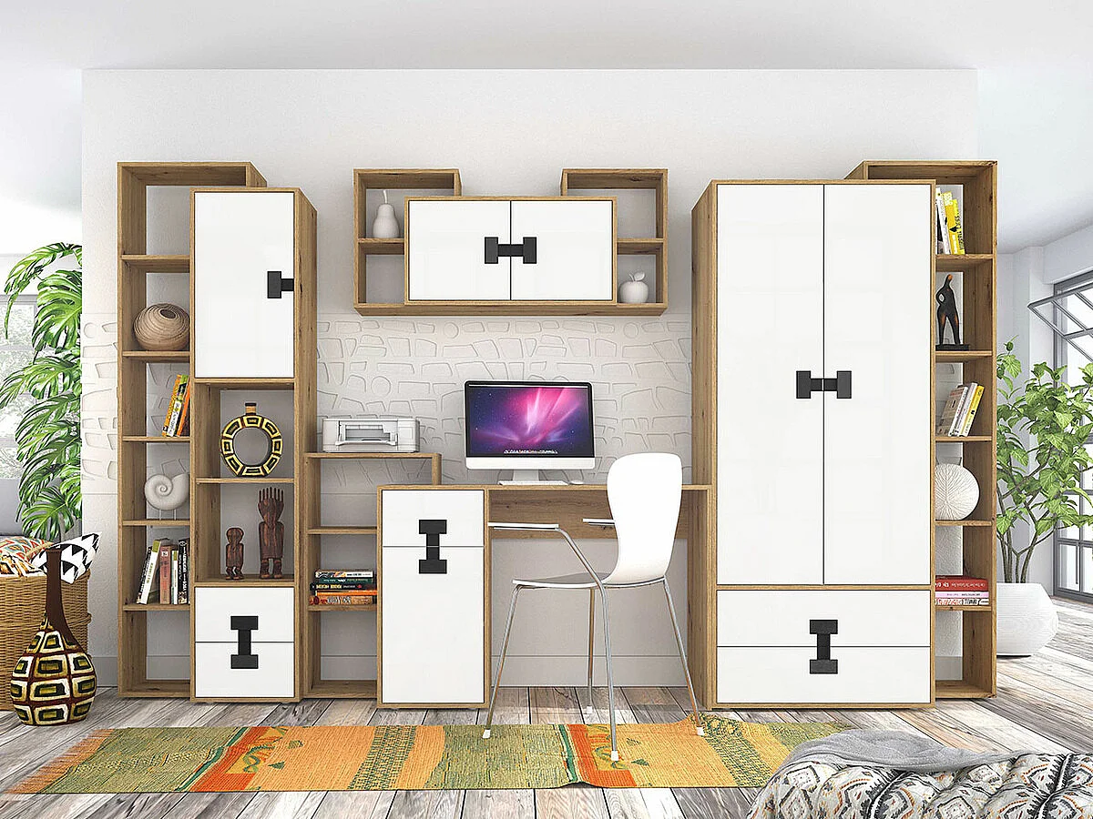 Bureau Florevi 101, Avec tiroirs|Avec des portes, Le nombre de portes: 4, 82x151x50cm