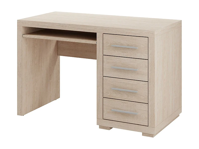 Bureau Fiomeri 120, Avec tiroirs|Étagère à clavier, Nombre de tiroirs: 4, 78x120x60cm